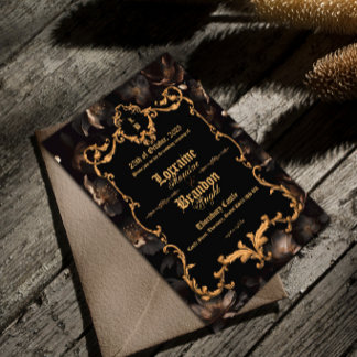 Aurelian Nightfall Gothic Wedding Invitation Black