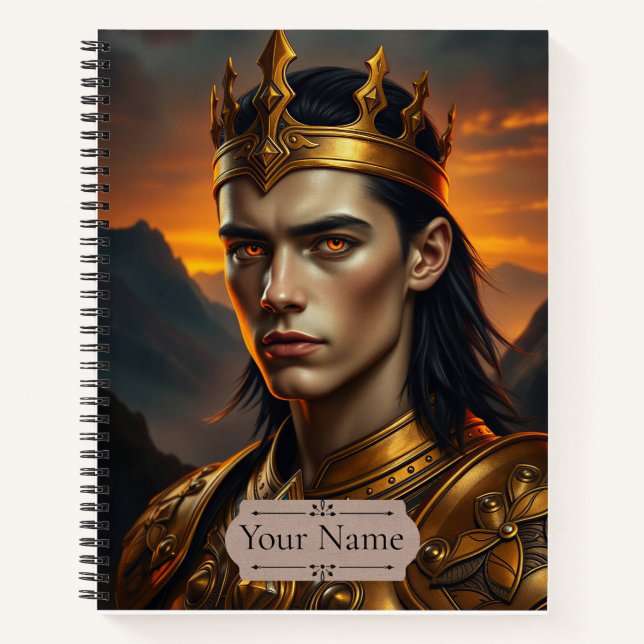 Aurelius the Solar Flame Personalised Fantasy Notebook (Front)