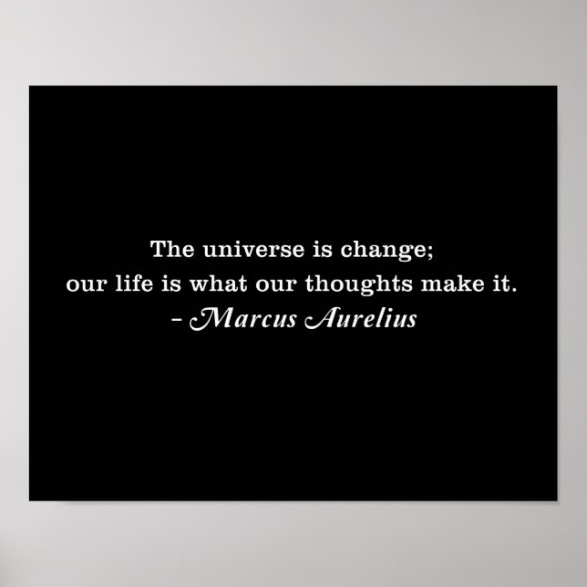 Aurelius Universe Is Change Quote Poster (Front)