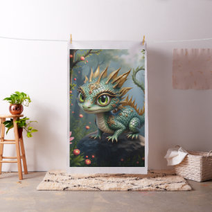 Auren – Little Emerald Forest Dragon Fabric