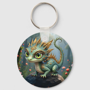 Auren – Little Emerald Forest Dragon Key Ring