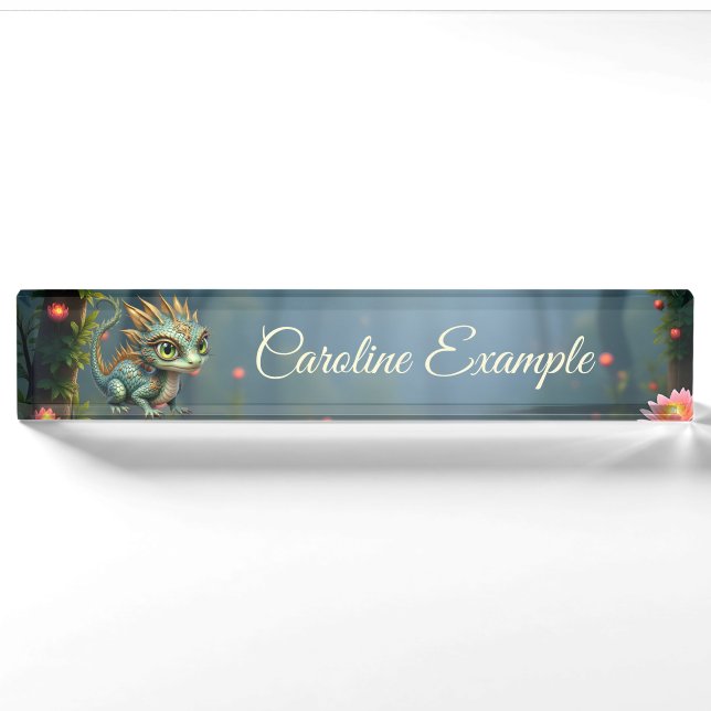 Auren – Little Emerald Forest Dragon Nameplate (Front)