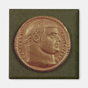 Aureus  of Diocletian  wearing a laurel wreath Magnet