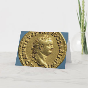 Aureus  of Nero  wearing a laurel wreath Holiday Card