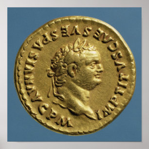 Aureus of Nero wearing a laurel wreath Poster