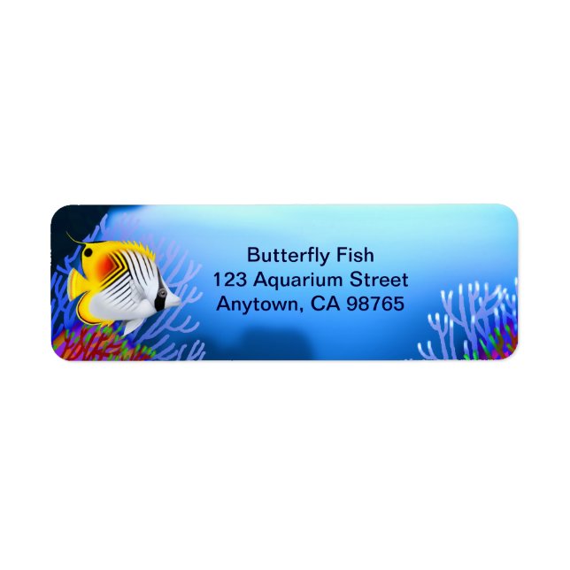 Auriga Threadfin Butterfly Fish Customisable Label (Front)