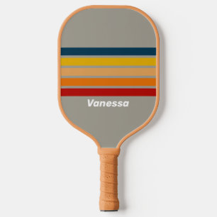 Aurora Arcade Across Striping with Name Pickleball Paddle
