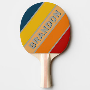 Aurora Arcade Bold Striped with Name Ping Pong Paddle
