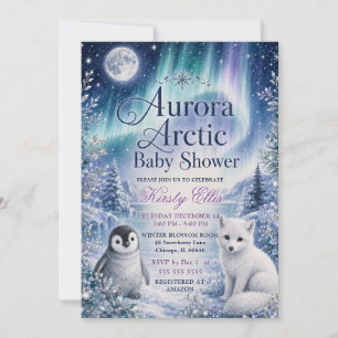 Aurora Arctic Baby Shower Invitation