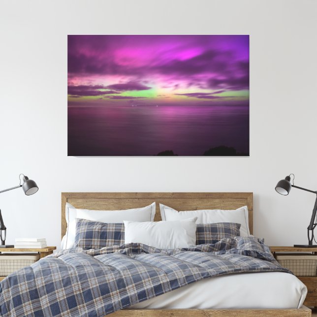 Aurora Australis Southern Lights Australia Canvas Print (Insitu(Bedroom))