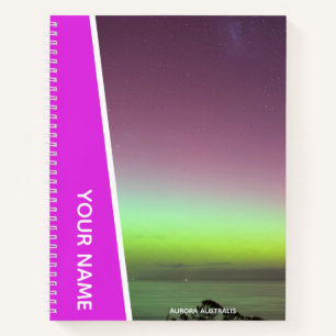 Aurora Australis Southern Lights Australia Pink Notebook