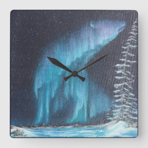 Aurora Bear Square Wall Clock