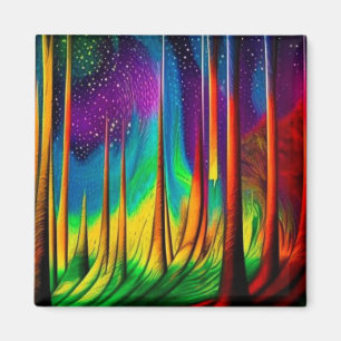 Aurora beyond forest magnet