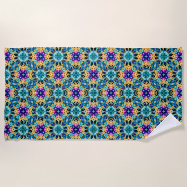 Aurora Blossom Tapestry  Beach Towel (Front)