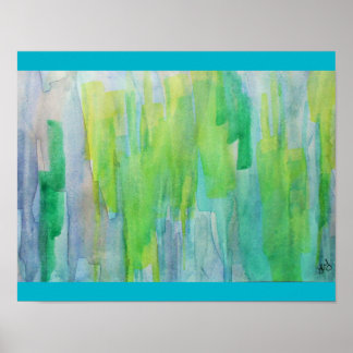 Aurora Borealis abstract watercolor Poster