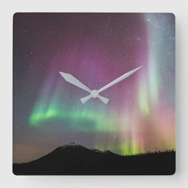 Aurora Borealis | Alaska Brooks Range, Alaska Square Wall Clock (Front)