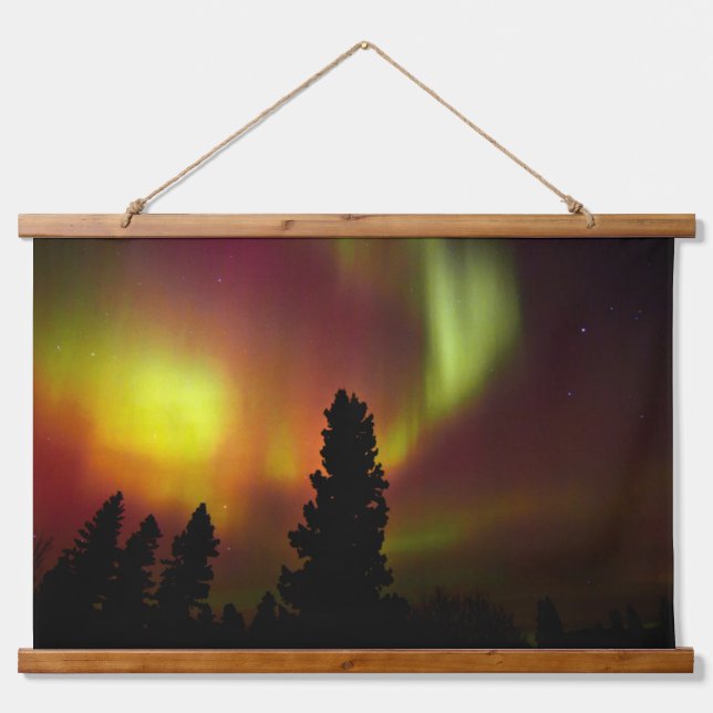 Aurora Borealis and Trees Hanging Tapestry (Front)
