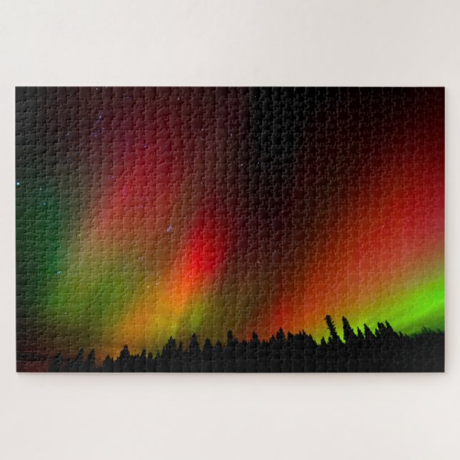 Aurora Borealis and trees Jigsaw Puzzle (Horizontal)