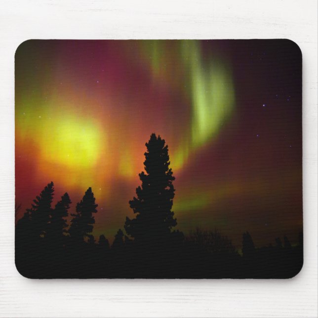 Aurora Borealis and Trees Mouse Pad (Front)