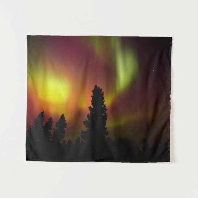 Aurora Borealis and Trees Tapestry (Front (Horizontal))