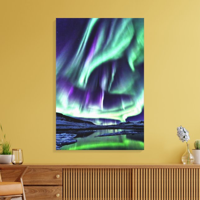 Aurora Borealis Art Canvas Print (Insitu(LivingRoom))