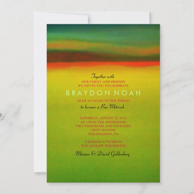 AURORA BOREALIS Bar Bat Mitzvah Invitation (Front)