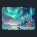 aurora borealis/Christmas/Winter Bath Mat<br><div class="desc">hint of Christmas</div>