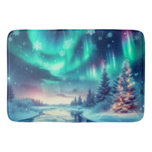 aurora borealis/Christmas/Winter Bath Mat