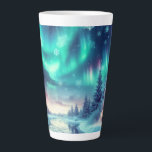 aurora borealis/Christmas/Winter Latte Mug<br><div class="desc">hint of Christmas</div>