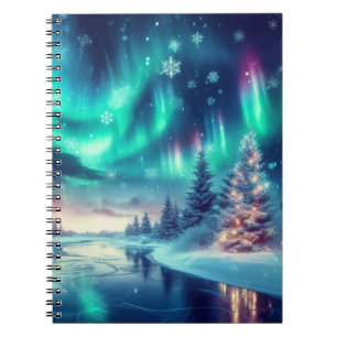 aurora borealis/Christmas/Winter Notebook