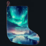 aurora borealis/Christmas/Winter Small Christmas Stocking<br><div class="desc">hint of Christmas</div>