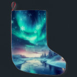 aurora borealis/Christmas/Winter Small Christmas Stocking<br><div class="desc">hint of Christmas</div>