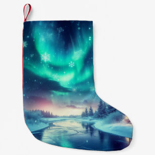 aurora borealis/Christmas/Winter Small Christmas Stocking
