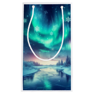 aurora borealis/Christmas/Winter Small Gift Bag