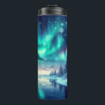 aurora borealis/Christmas/Winter Thermal Tumbler<br><div class="desc">hint of Christmas</div>