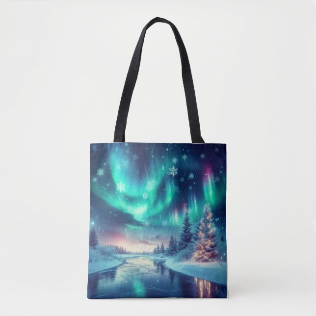 aurora borealis/Christmas/Winter Tote Bag (Front)