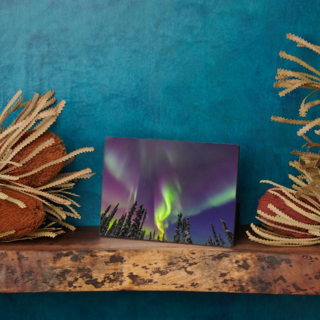 Aurora Borealis | Fairbanks, Alaska Plaque (Side)