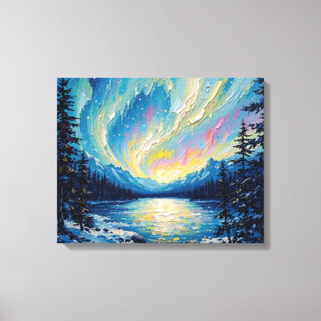 Aurora Borealis Glow Premium Wrapped Canvas Wall A (Front)
