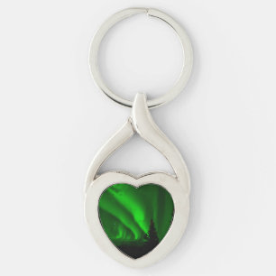 aurora-borealis green key ring