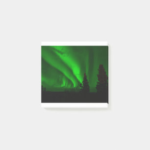 aurora-borealis green post-it notes