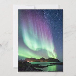 Aurora borealis holiday card