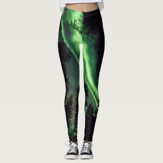 Aurora borealis in Finnish Lapland Leggings