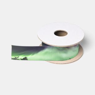 Aurora borealis in Finnish Lapland Satin Ribbon
