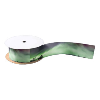 Aurora borealis in Finnish Lapland Satin Ribbon