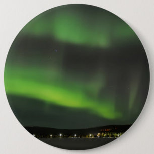 Aurora borealis in the sky button