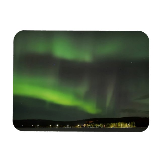 Aurora borealis in the sky rectangle magnet (Horizontal)