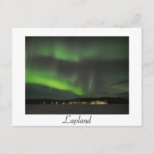 Aurora borealis in the sky white postcard