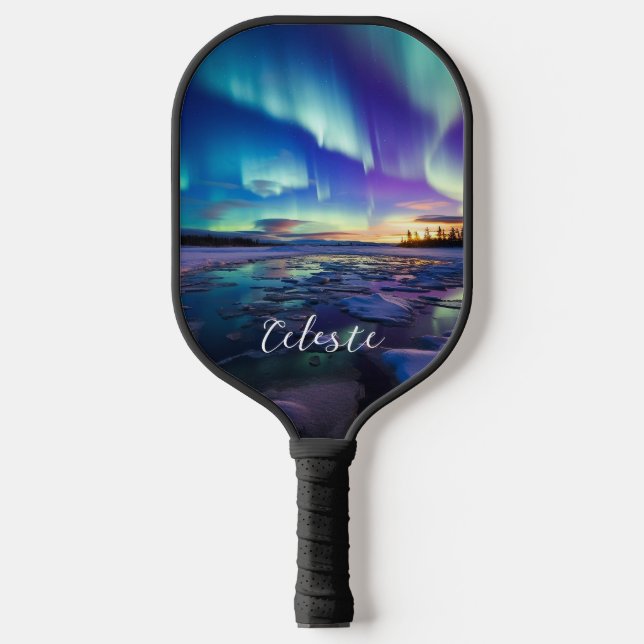 Aurora Borealis Iridescent Twilight Pickleball Paddle (Front)