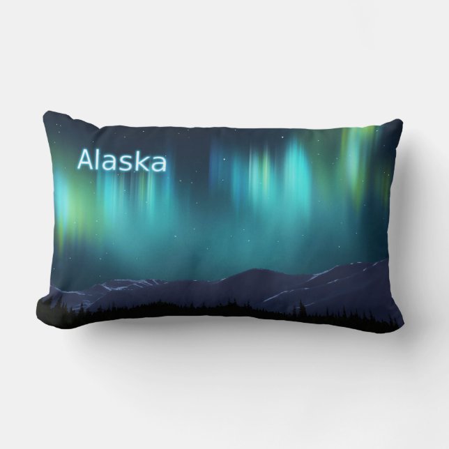 Aurora Borealis Lumbar Cushion (Front)
