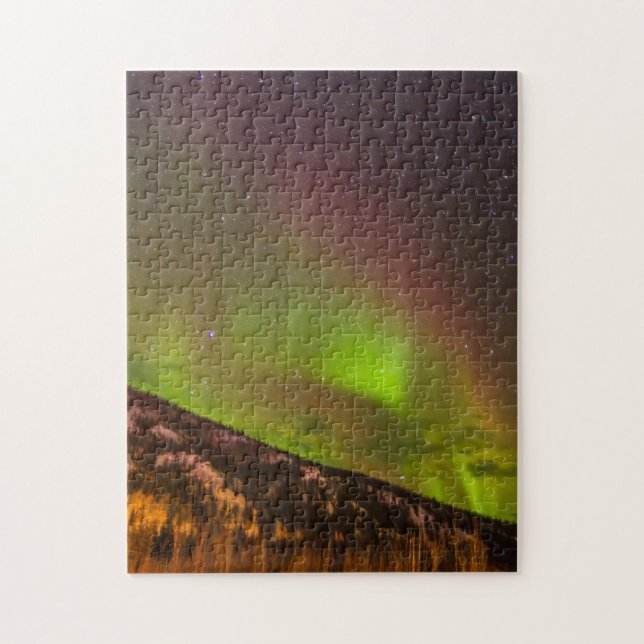 Aurora Borealis | Mountains Fairbanks Alaska Jigsaw Puzzle (Vertical)